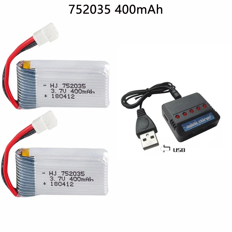 752035 3.7V 400mAh 35C Drone B - Eachine Drone E58 ulasan dan harga