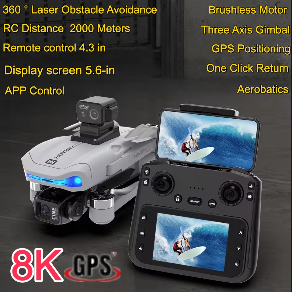 2KM Three-Axis Gimbal Drone 8K - Rc Helicopter Electric ulasan dan harga